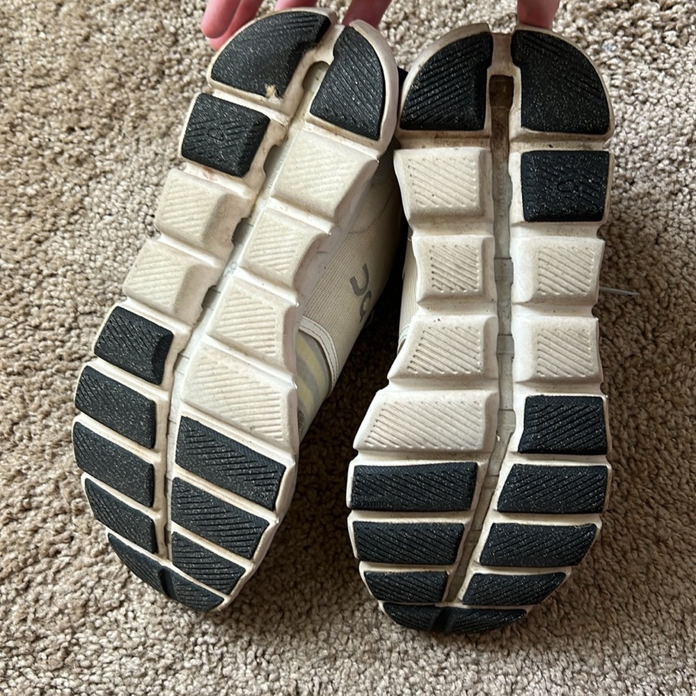 On Running Yellow and White Athletic Shoes with CloudTec Sole - Picture 7 of 7